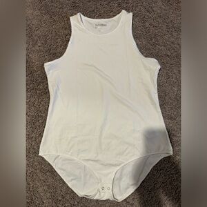 LuLaRoe Hope Bodysuit White 2XL NWOT Double Snap Closure